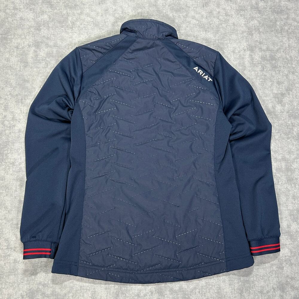 Ariat navy blue quilted AriatTek Hybrid equestrian riding jacket womens M - Picture 2 of 13